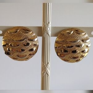 Park Lane Gold-Tone Round Textured Pierced Earrings